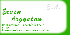 ervin argyelan business card